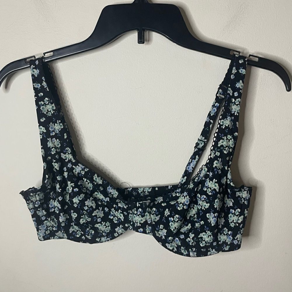 & Other Stories Floral Print Underwire Bikini Top- Size 36C